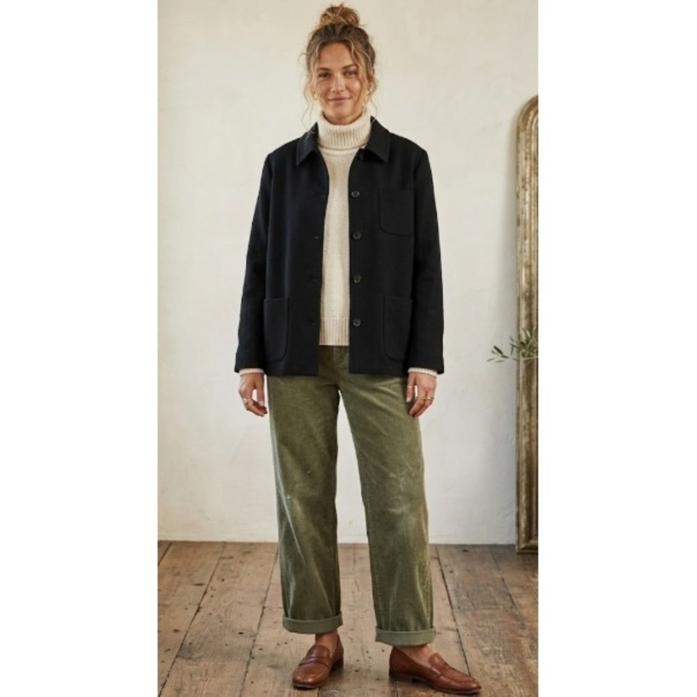 Pendleton Vintage 90s Black Cotton Chore Lined Coat Size‎ 16